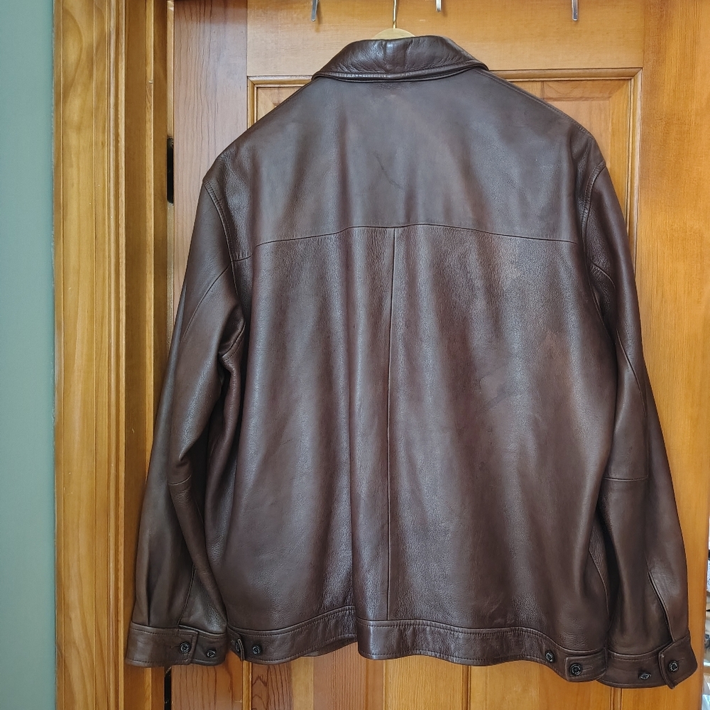 Polo by Ralph Lauren Large Brown Leather Jacket L - Picture 2 of 9
